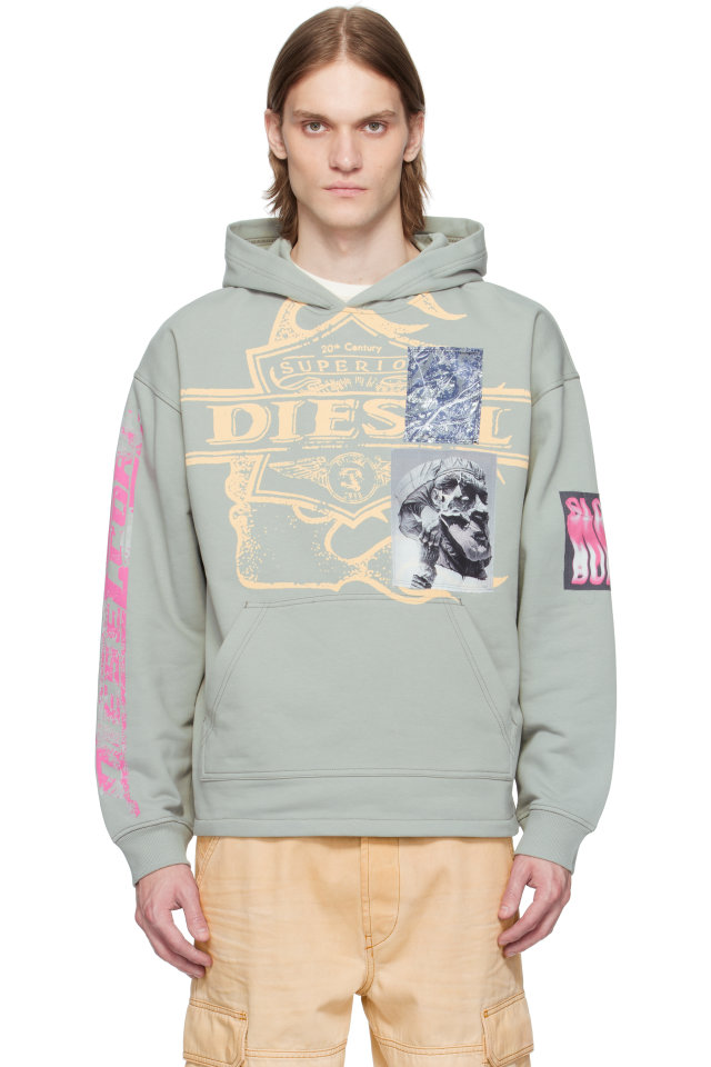 Diesel — Gray S-Baxt-Hood-R1 Hoodie