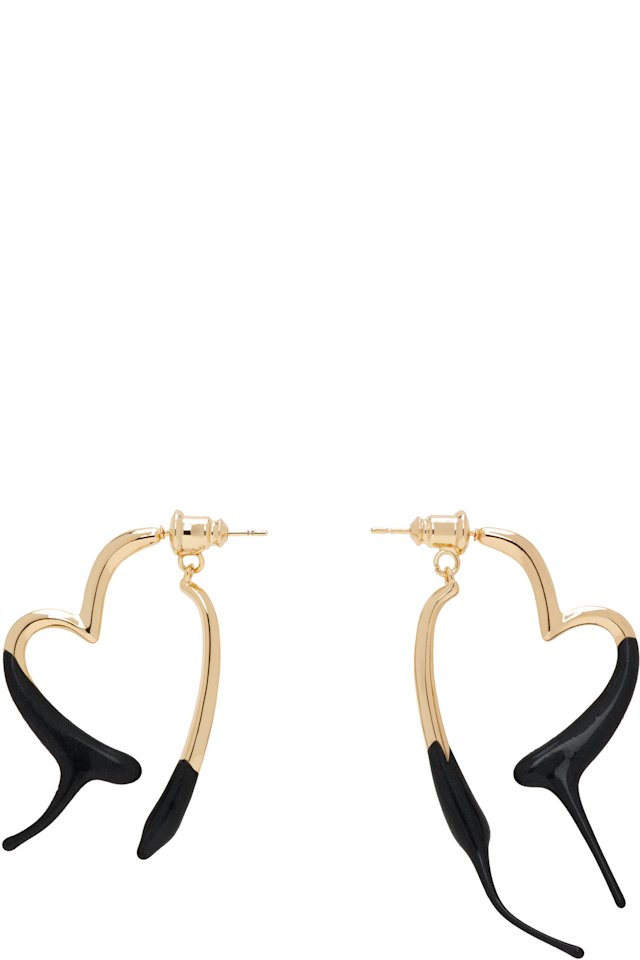 Ottolinger — Gold & Black Heart Earrings