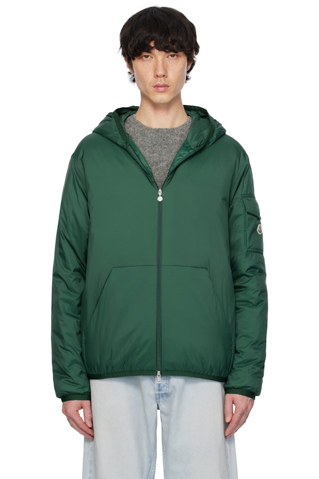 Moncler — Green Monteynard Hooded Short Down Jacket