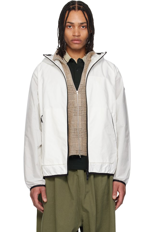 Moncler — White Grainer Hooded Windbreaker Jacket