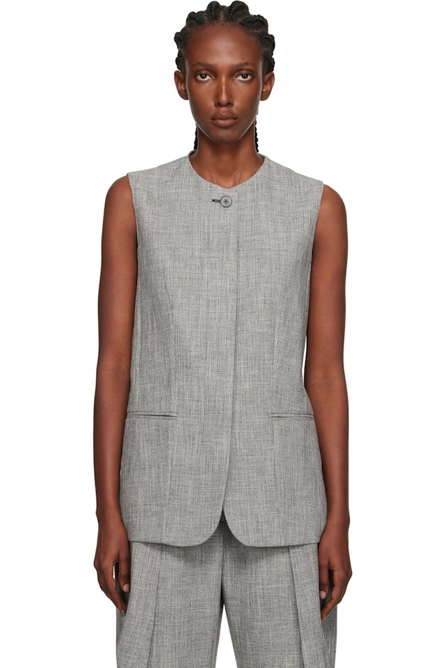Lanvin — Gray Button Vest