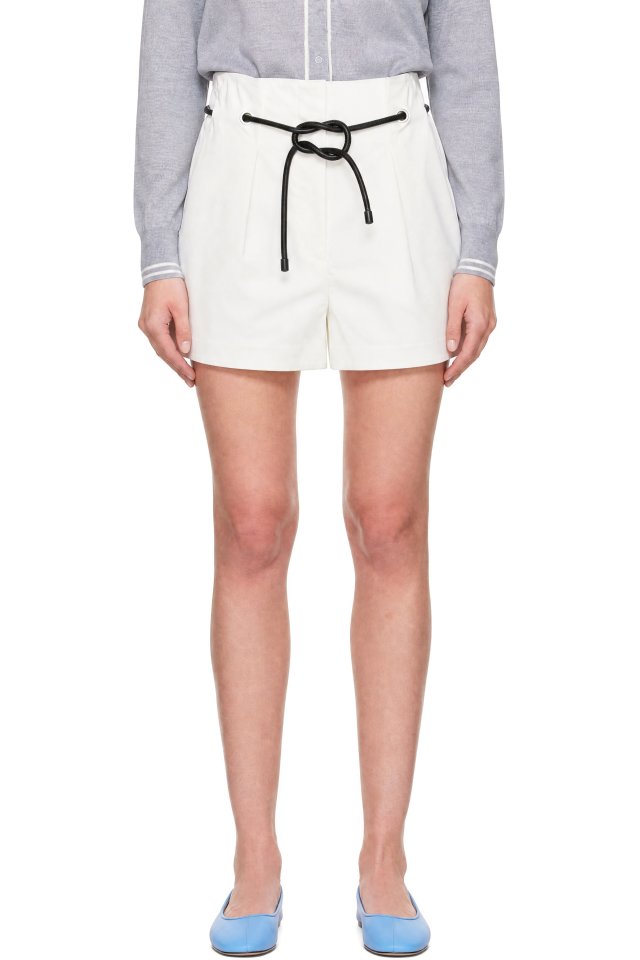 3.1 Phillip Lim — White Origami Pleated Shorts