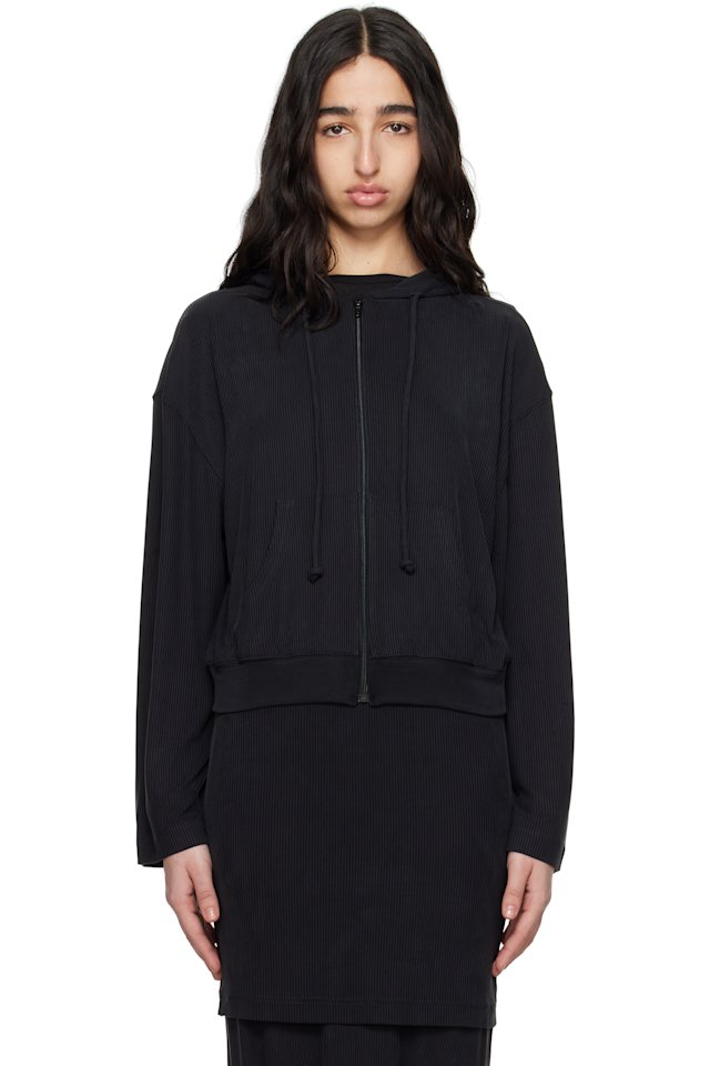 ALAINPAUL — Black Zip-Up Hoodie