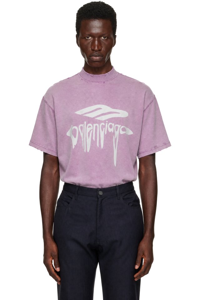 Balenciaga — Purple 3B Liquified Oversized T-shirt