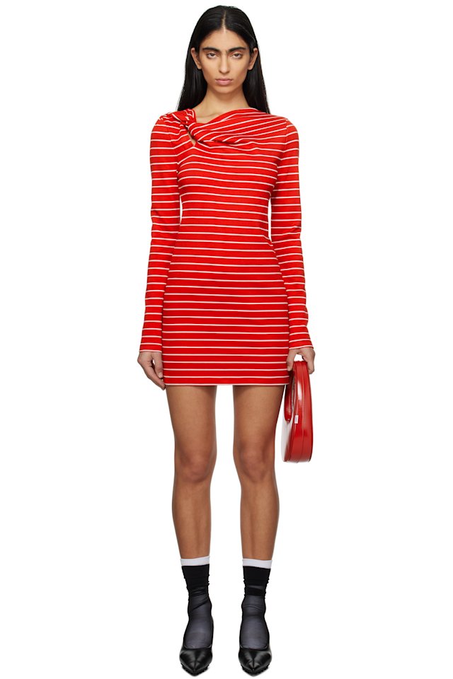 MSGM — Red & White Striped Minidress