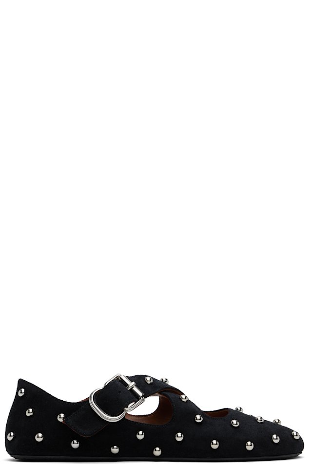 ALAÏA — Black Criss Cross Ballerina Flats
