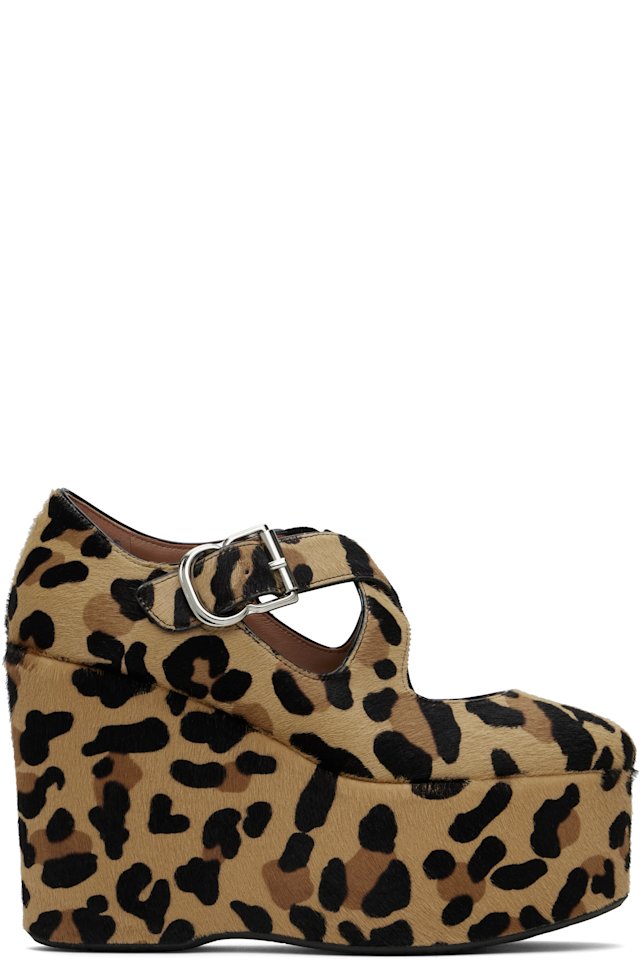ALAÏA — Brown Criss Cross Wedge Heels