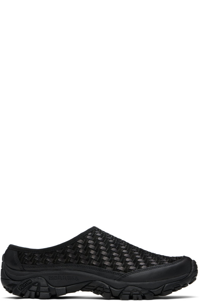 Merrell 1TRL — Black Moab 2 Slide Leather Woven Loafers