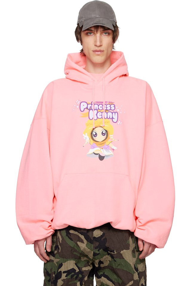 VETEMENTS — Pink 'Princess Kenny' Cropped Boxy Hoodie