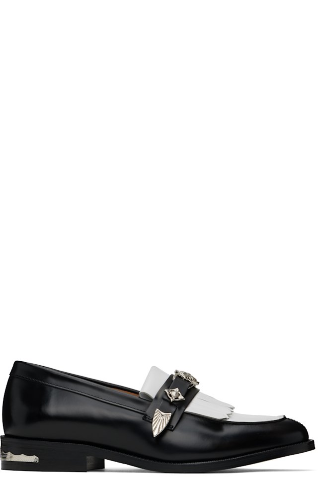 Toga Virilis — Black & White Fringe Loafers