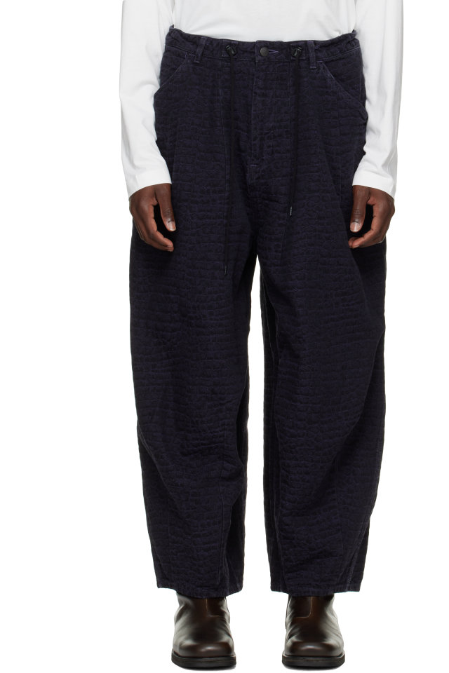 NEEDLES — Black Crocodile Jacquard H.D. Painter Jeans