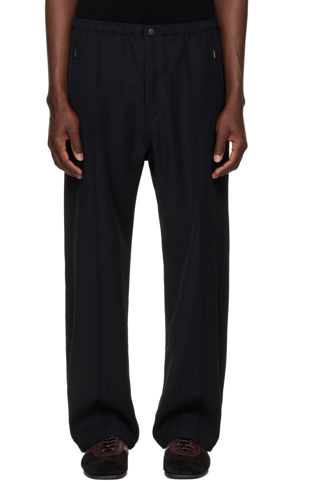 NEEDLES — Black Cavalry Twill Warm Up Trousers