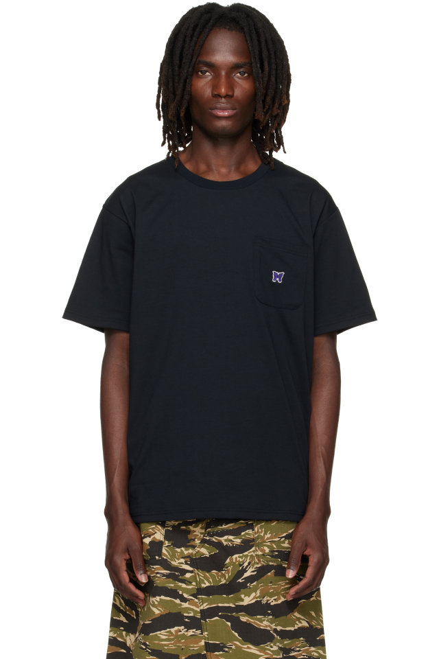 NEEDLES — Black Poly Jersey S/S Crew Neck T-shirt
