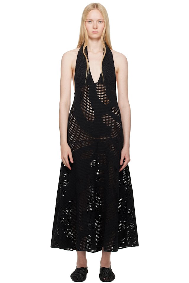 Nanushka — Black Fotini Midi Dress