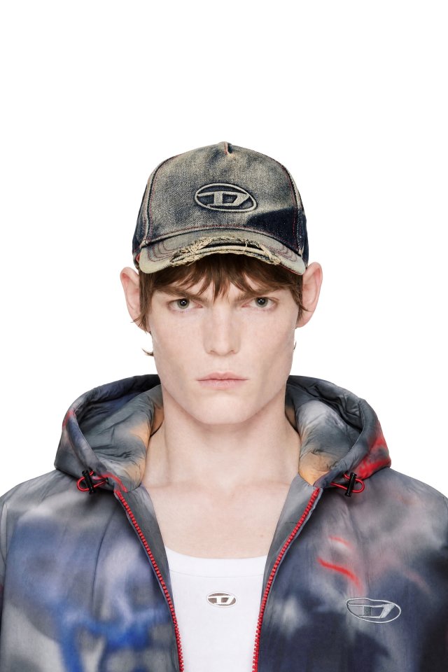 Diesel — Blue Treated Denim Baseball Cap