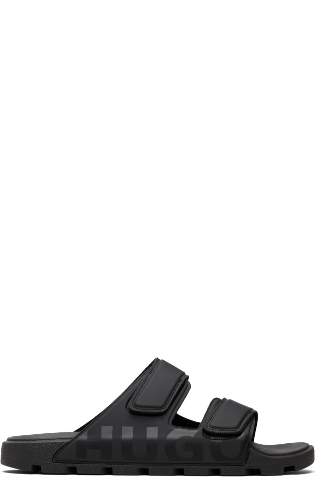 Hugo — Black Logo Double Touch Sandals