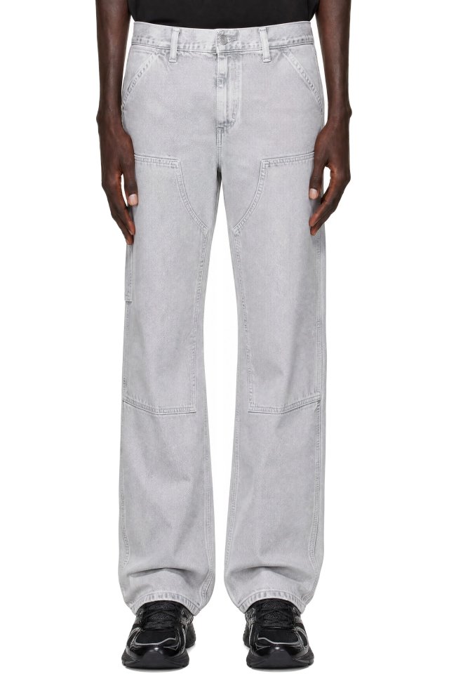 Carhartt Work In Progress — Gray Double Knee Denim Trousers