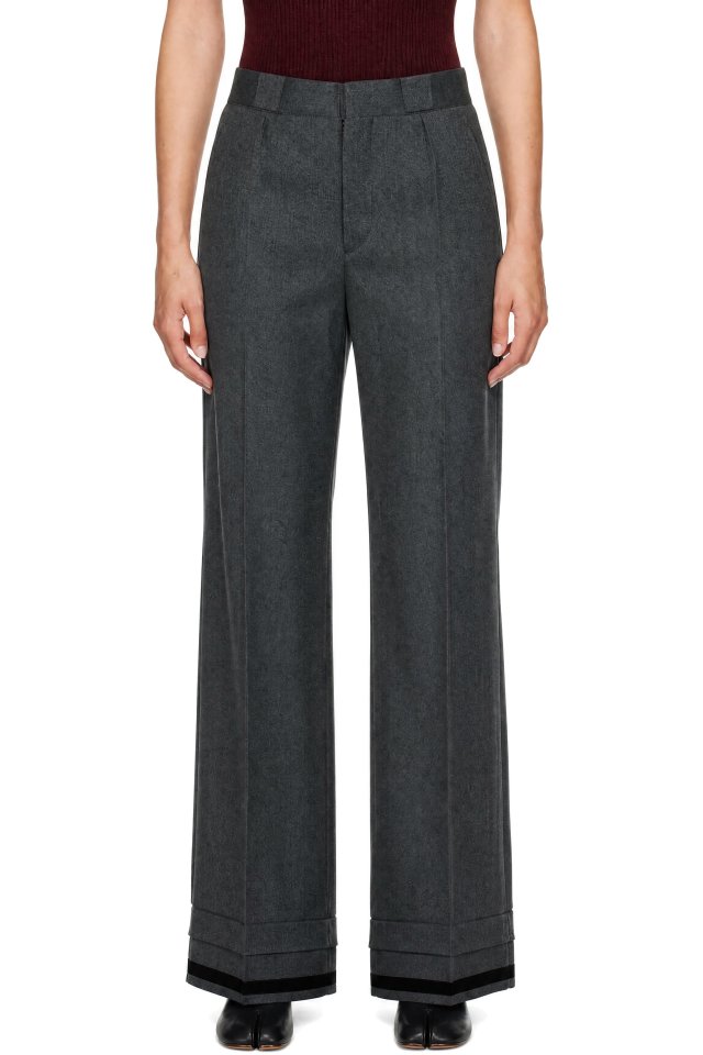 Maison Margiela — Gray Pleated Wool Trousers