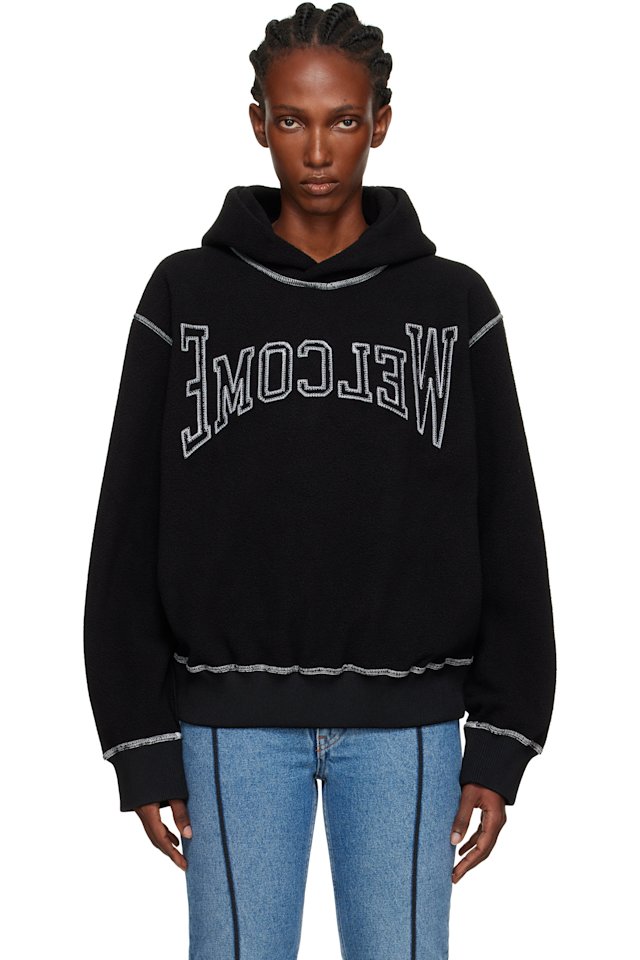 MM6 Maison Margiela — Black 'Welcome' Hoodie