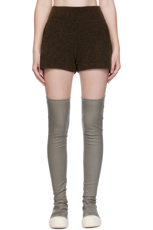Rick Owens — Brown Concordians Alpaca Knit Shorts
