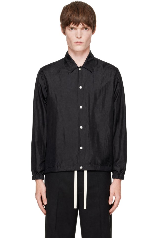 Jil Sander — Black Sportswear 010 Silk Coach Jacket