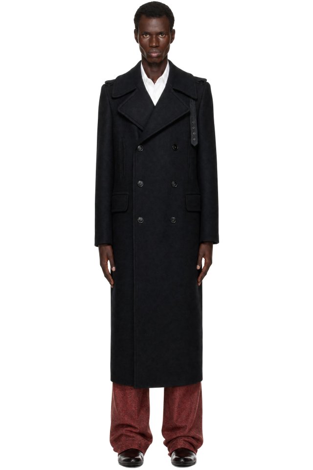 Dries Van Noten — Black Long Wool Coat