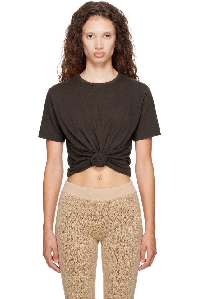 Magda Butrym — Gray Knotted T-Shirt