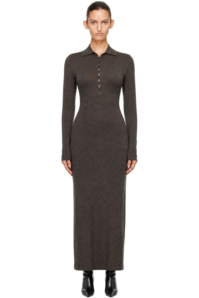 JACQUEMUS — Brown 'The Merino Polo' Maxi Dress