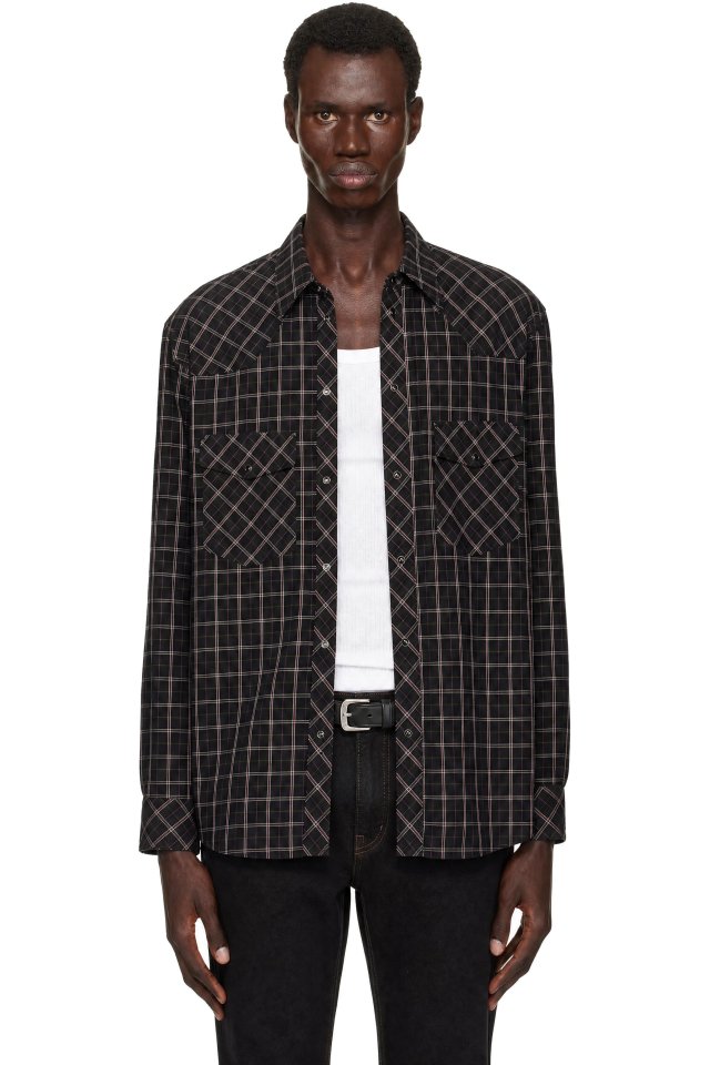 LEMAIRE — Black & Purple Western Check Shirt