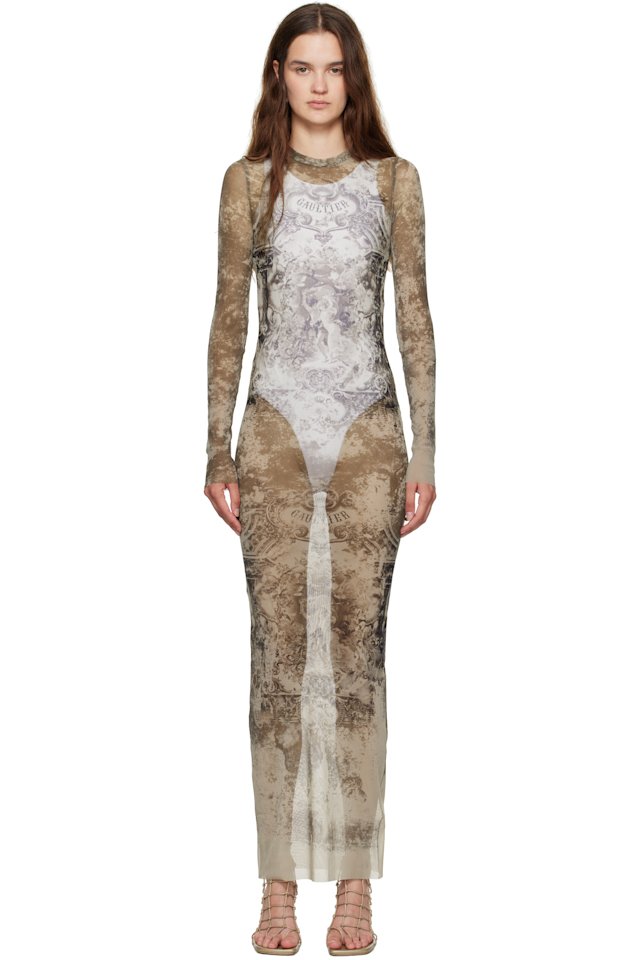 Jean Paul Gaultier — Beige 'The Long Médaillon' Maxi Dress