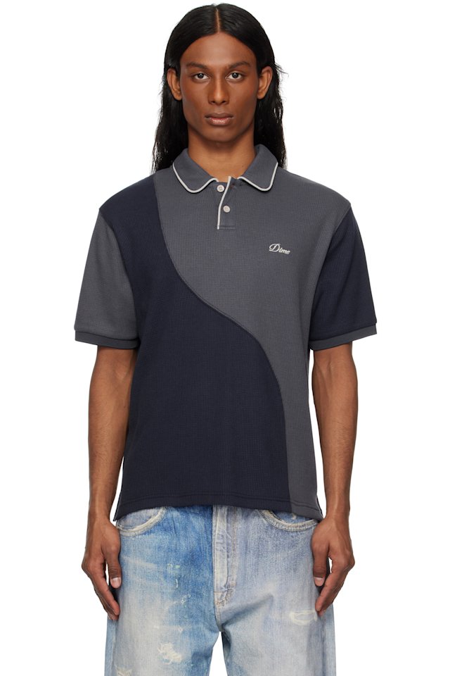 Dime — Navy Waffle Polo