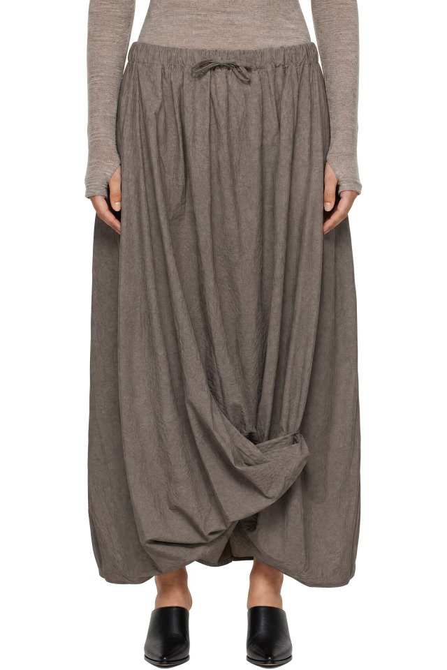 Lauren Manoogian — Gray Twist Midi Skirt
