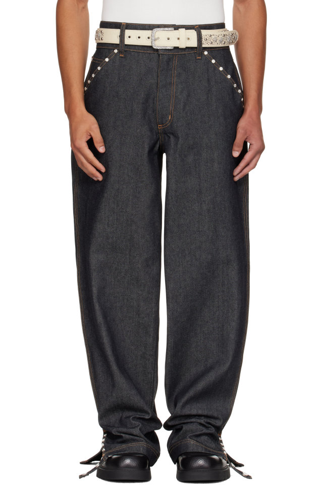 Veneda Carter — SSENSE Exclusive Navy Studded Jeans