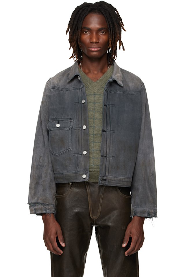 Enfants Riches Déprimés — Gray 'Type VII' Flannel Lined Denim Jacket
