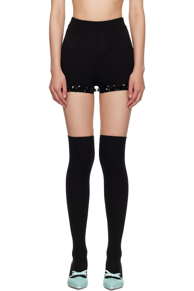 SHUSHU/TONG — Black Knitted Shorts