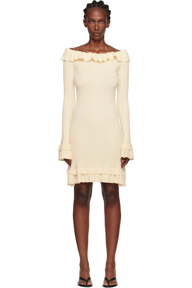 Holzweiler — Beige Ripple Minidress
