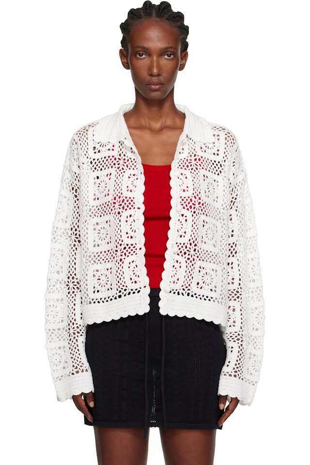 Holzweiler — White Rosie Crochet Cardigan