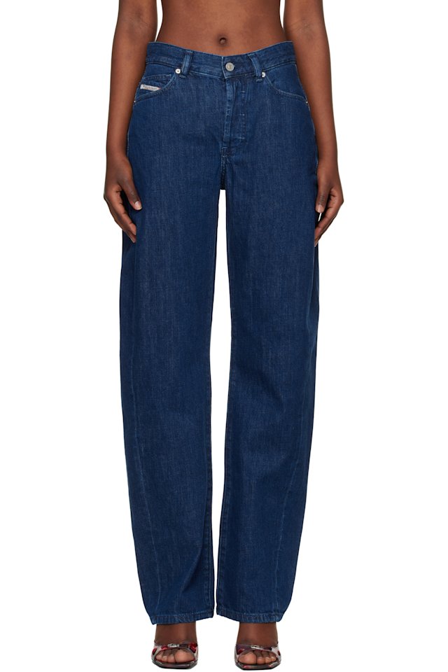 Diesel — Navy 1974 D-Ellz 0dbdx Relaxed Jeans