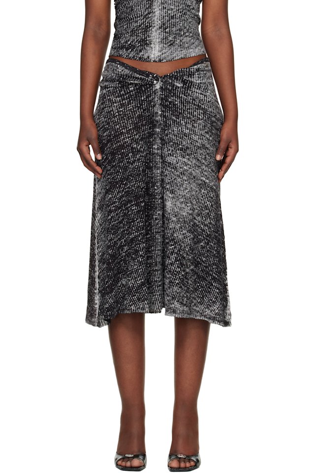 Diesel — Gray M-Livette Midi Skirt