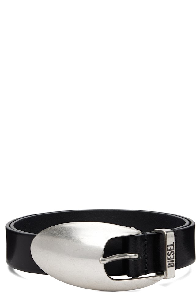 Diesel — Black Sculptural Buckle Belt