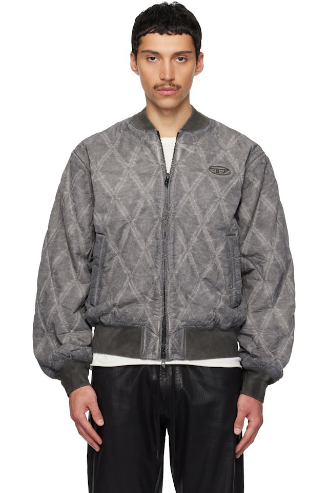 Diesel — Gray J-Type-Treat Bomber Jacket