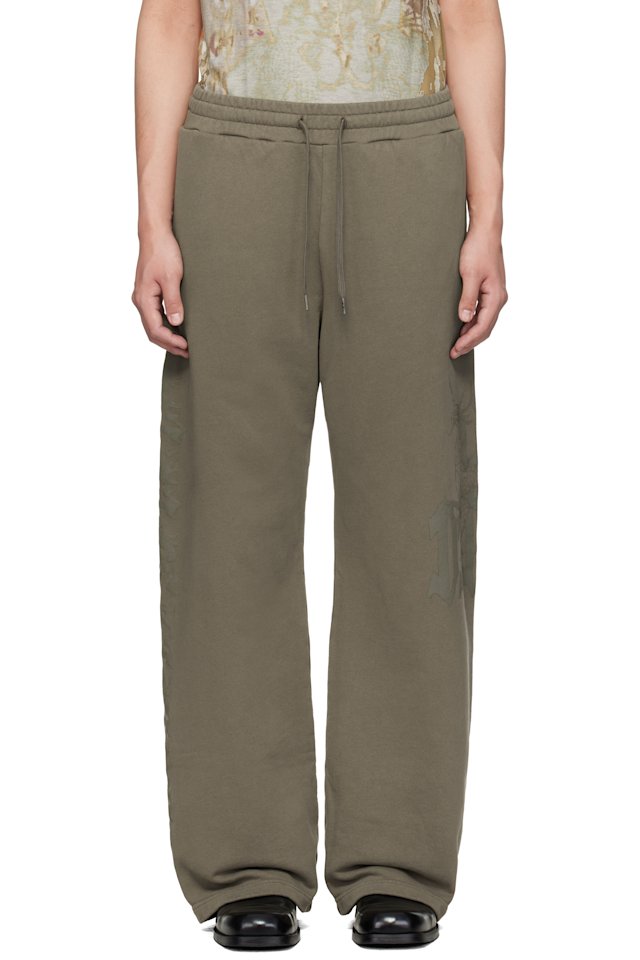 Diesel — Brown Treated Logo Print Sweatpants