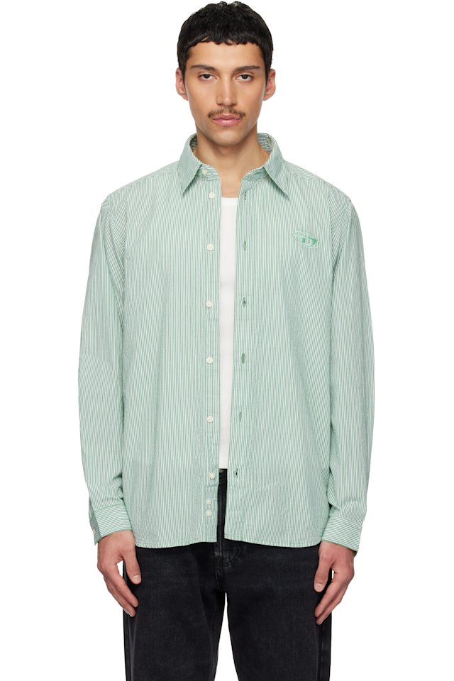 Diesel — Green & White S-Simply-Bkbz Shirt