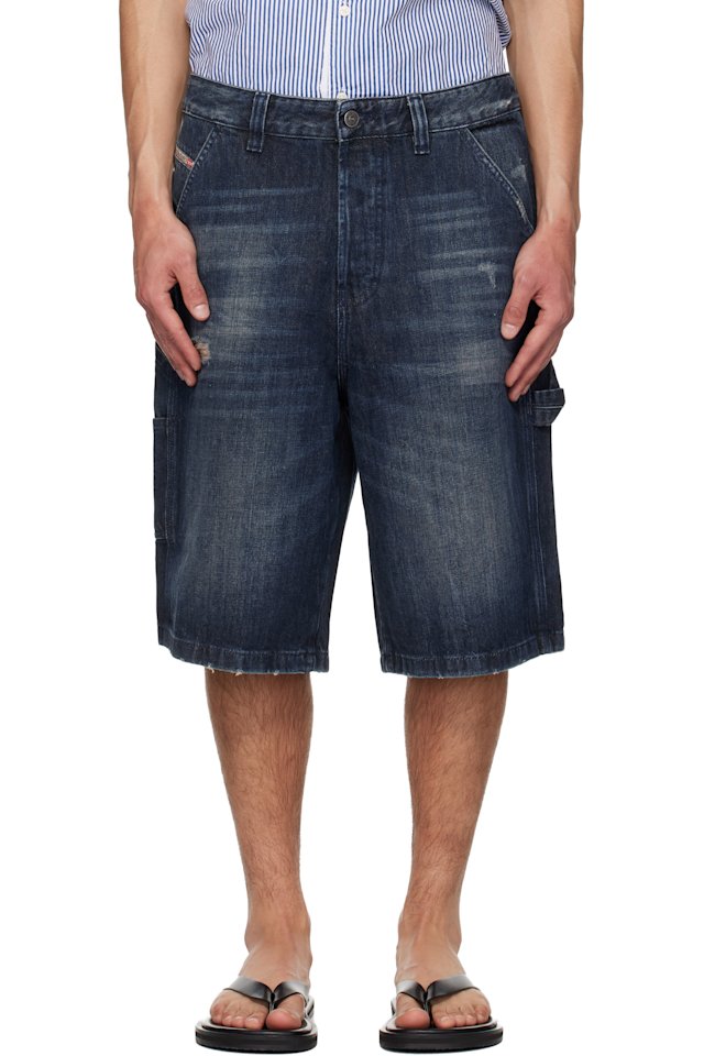 Diesel — Blue D-Livery-W-Short Denim Shorts