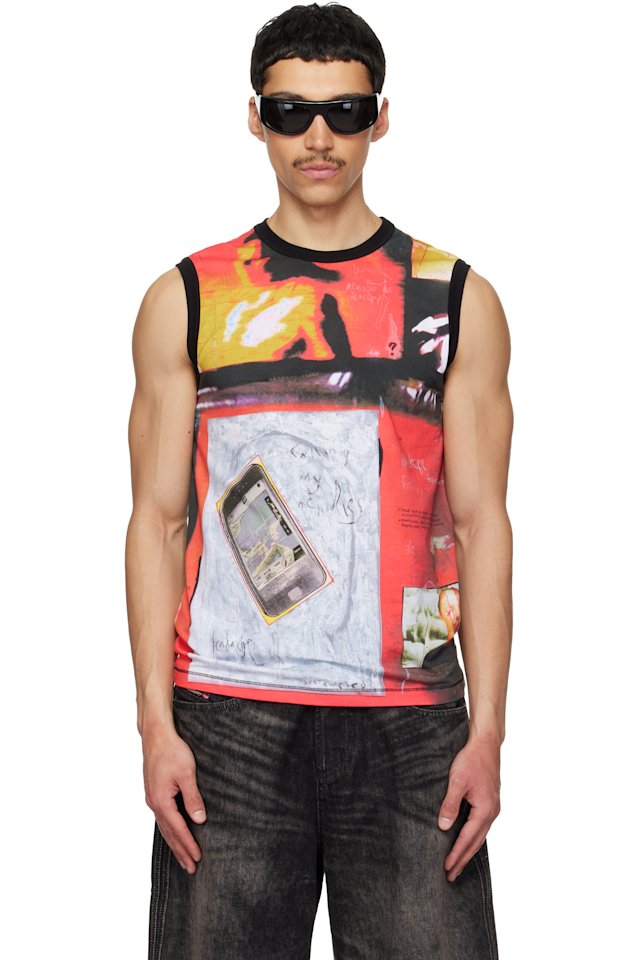Diesel — Red & Black T-Hessa Tank Top