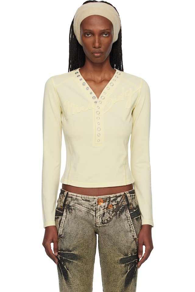 Miss Sixty — Yellow KNWLS Edition Logo Patchwork Top