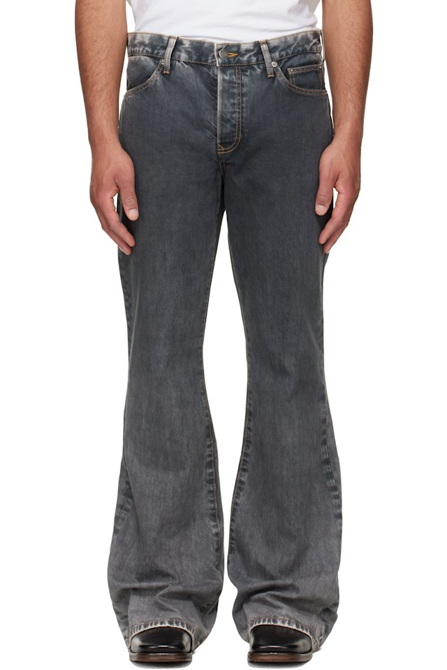 COÛT DE LA LIBERTÉ — Black Jimmy Ecru Twill Flare Jeans
