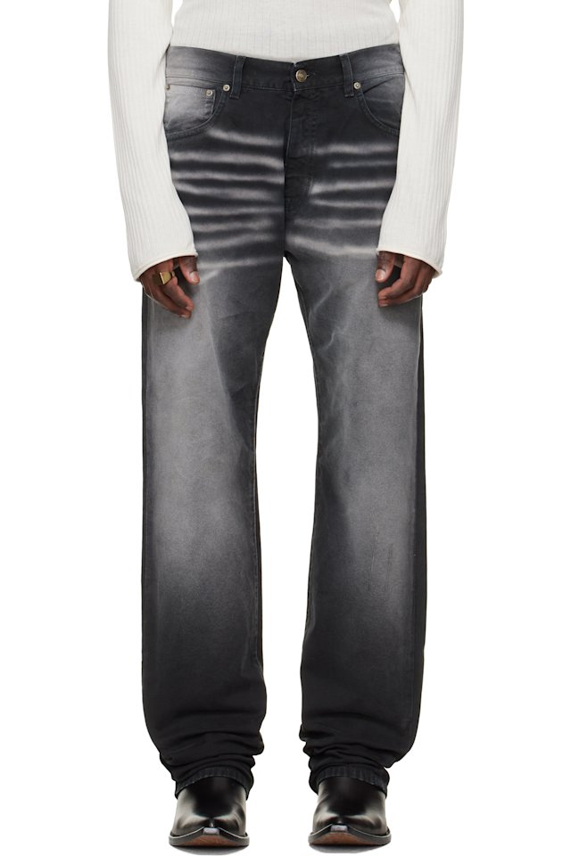 424 — Black & Gray Collection Loose Fivepocket Trousers