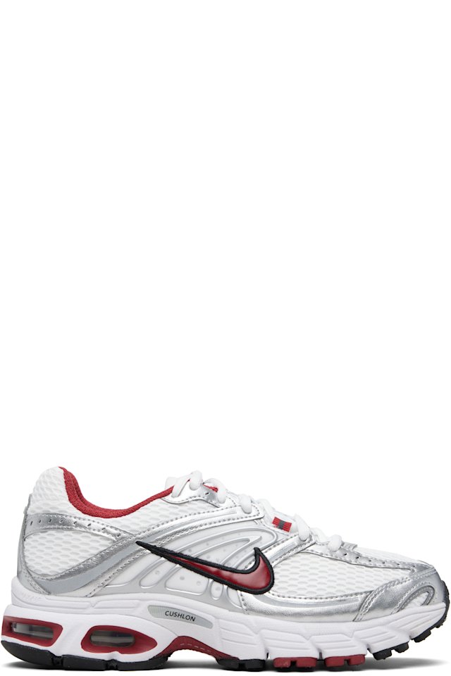 Nike — Silver & White Air Max Moto 2K Sneakers