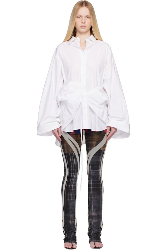 Ottolinger — White Liberated Double Shirt Minidress